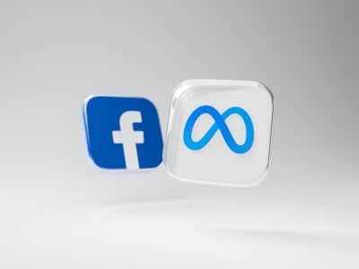 Facebook and Meta icons.
