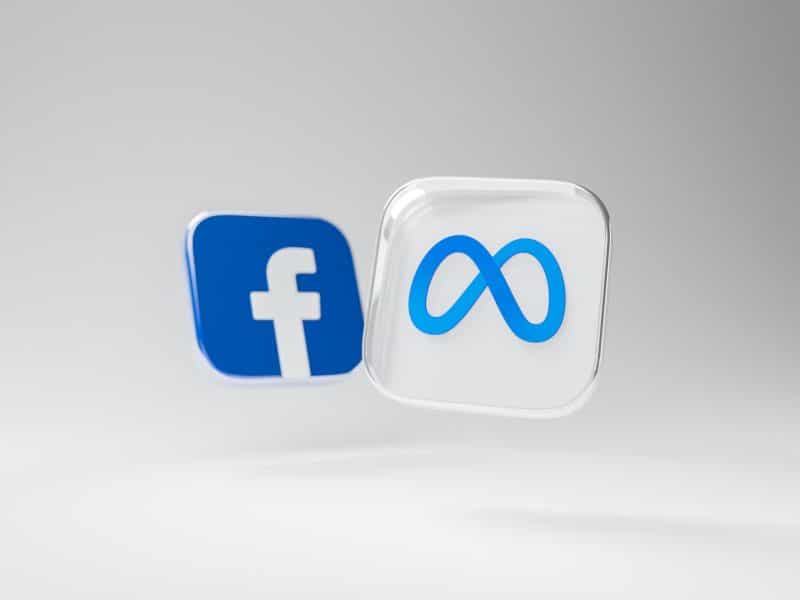 Facebook and Meta icons.
